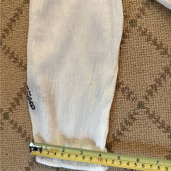 Joie white guazy tunic cover up with blue embroidery detail NWOT XS - Picture 12 of 13